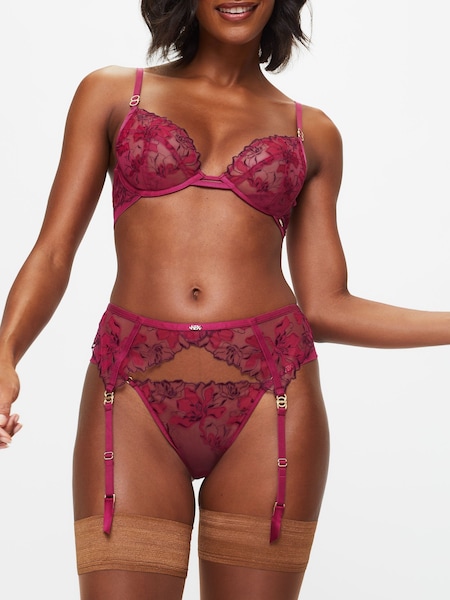 KBX Pink Marilyn Floral Embroidered Suspender Belt (AN7268) | €31