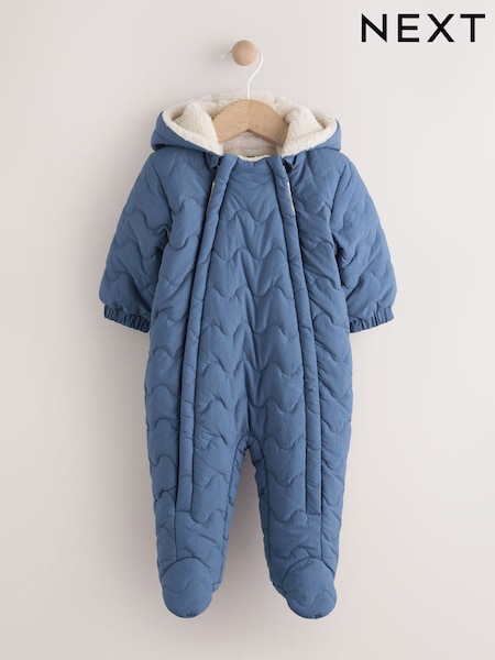 Navy Quilted Hooded Nylon Baby All-In-One (0-18mths) (AN7418) | €36 - €39