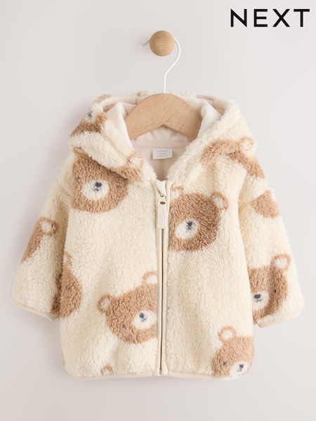 Natural Bear Face Zip Through - Baby Fleece Zip Jacket (0mths-2yrs) (AN7422) | 21 € - 23 €