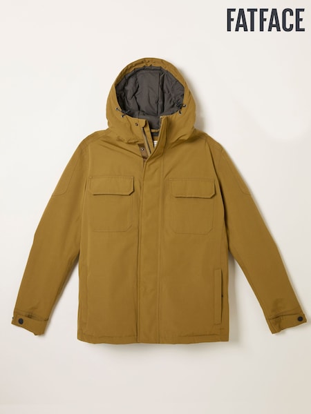 FatFace Truro Dark Yellow Hooded Waterproof Jacket (AN7452) | AED751