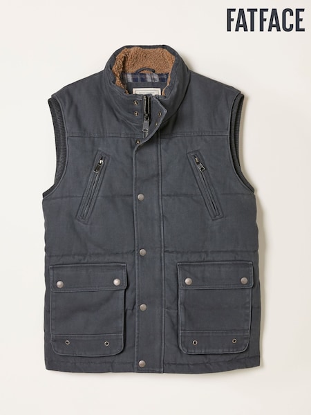 FatFace Warton Charcoal Grey Two Pocket Funnel Gilet (AN7460) | AED518