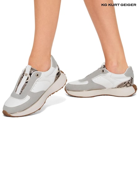 KG Kurt Geiger Logan Laceless White Trainers (AN7552) | €98