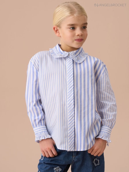 Angel & Rocket Blue Adele Mix Stripe 100% Cotton Shirt (AN7649) | R$ 235 - R$ 275