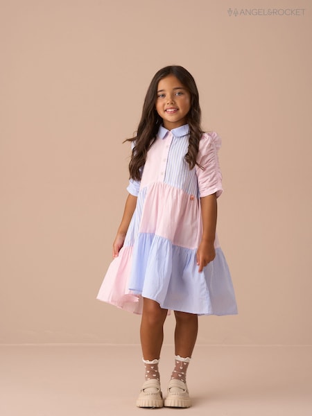 Angel & Rocket Blue Frankie Mix Stripe Shirt Dress (AN7658) | AED190 - AED232