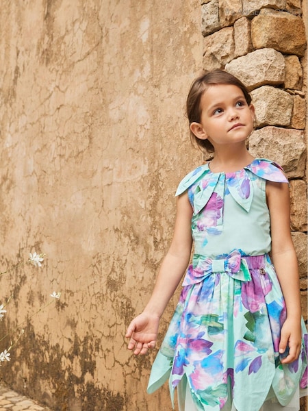 Angel & Rocket Green Darcy Mint Petal Print 100% Cotton Skirt (AN7686) | R$ 275 - R$ 315