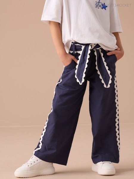 Angel & Rocket Blue Erica Linen Blend Trousers (AN7720) | AED155 - AED196