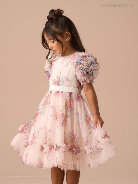 Angel & Rocket Natural Florence Ruffle Sleeve Mesh Dress (AN7723) | 3,905 UAH - 4,386 UAH