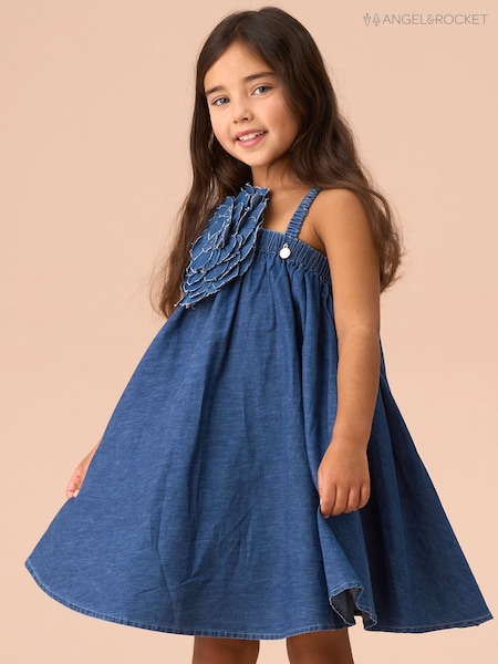 Angel & Rocket Blue Marnie Denim Corsage Swing Dress (AN7731) | 2,163 UAH - 2,460 UAH