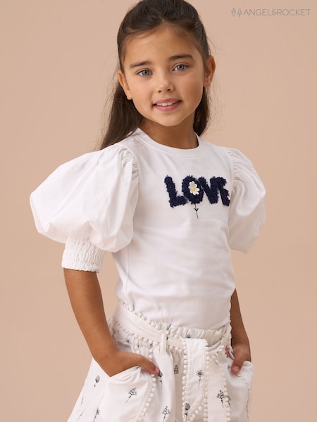 أبيض - Angel & Rocket Heidi Puff Sleeve Blouses (AN7743) | ‏118 ر.س.‏ - ‏170 ر.س.‏