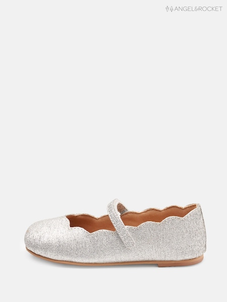 Angel & Rocket Silver Mary Jane Scallop Shoes (AN7783) | €40 - €42