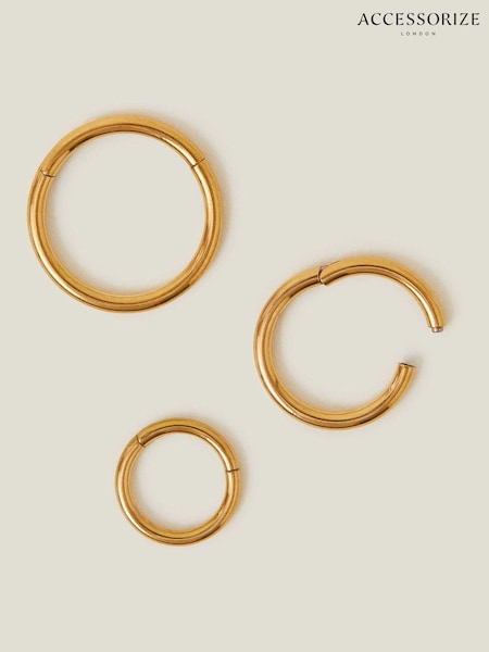 Accessorize 14ct Surgical Steel Hoops 3 Pack (AN7872) | € 21