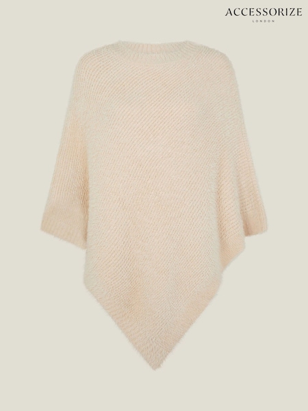 Accessorize Natural Fuzzy Knit Poncho (AN7873) | 147 QAR