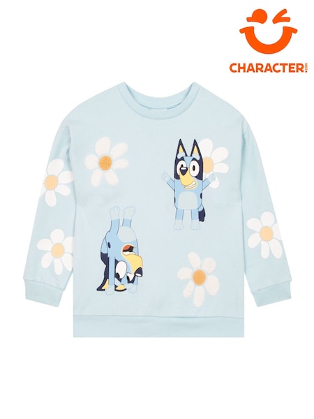 Character Blue Embroidered Daisy Sweatshirt (AN7884) | €22.50