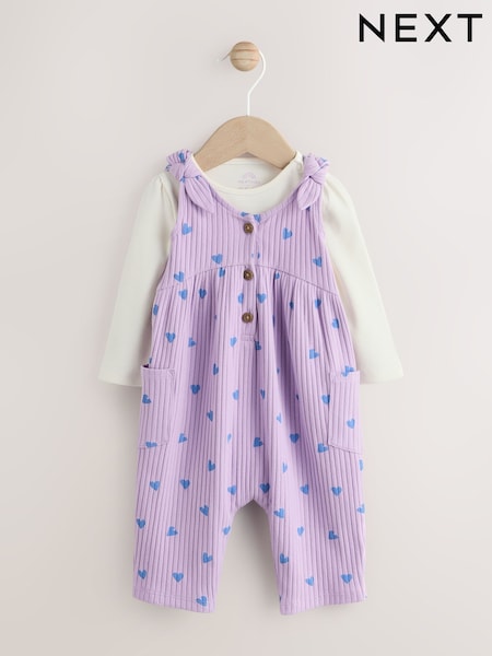 Morado con corazones - Baby Jersey Dungarees (0mths-2yrs) (AN7892) | 22 € - 25 €