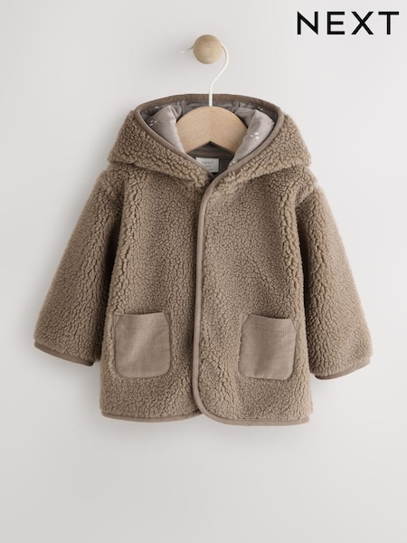 Mink Brown Baby Borg Hooded Jacket (AN7900) | €20 - €21.50