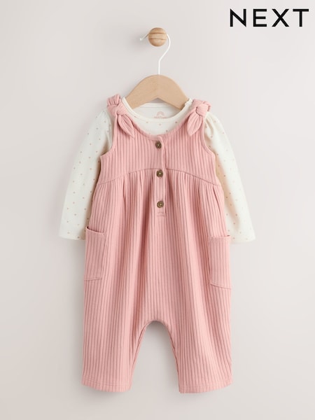 Pink Baby Jersey Dungarees (0mths-2yrs) (AN7907) | €20 - €22.50