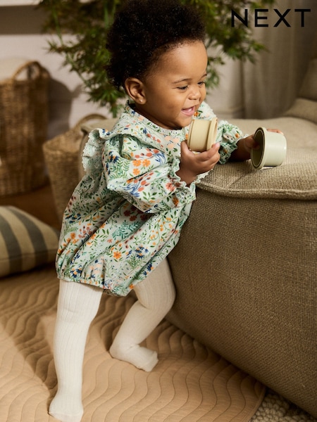 Verde floral - Baby Bloomer Romper with Tights 2 Piece Set (0mths-3yrs) (AN7953) | 25 € - 28 €
