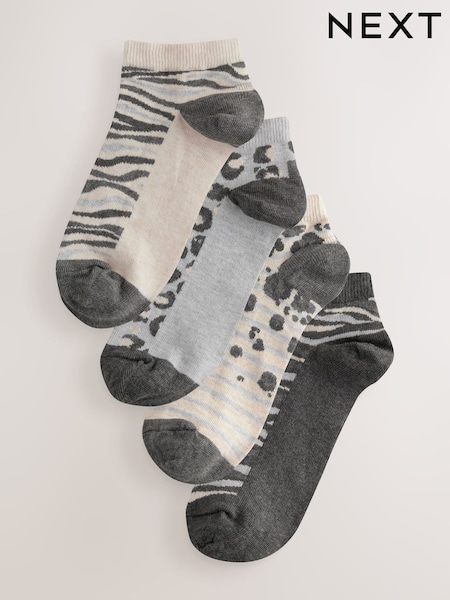 Monochrome Animal Trainer Socks 4 Pack (AN8147) | €10