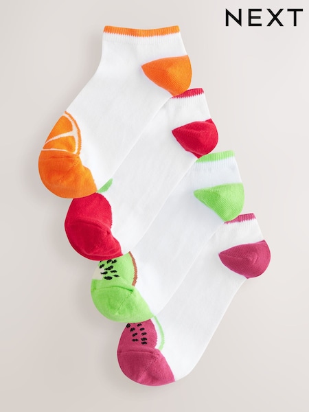 White/Fruit Toe Placement Trainer Socks 4 Pack (AN8153) | €13