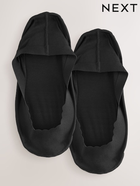 Black Scallop Edge Sheer Invisible Socks 2 Pack (AN8155) | €10