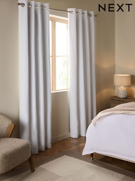 White Waffle Blackout/Thermal Eyelet Curtains (AN8161) | €62 - €151