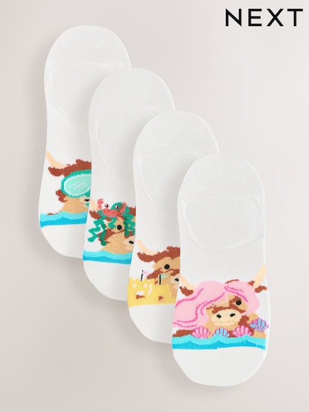 Hamish the Highland Cow Summer Invisible Socks 4 Pack (AN8165) | €13