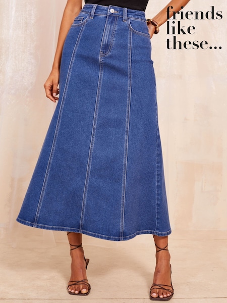 Friends Like These Seam Detail Flared Denim Skirt (AN8186) | 33 €