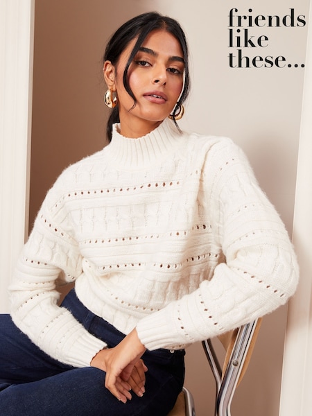 Friends Like These Cable Pointelle Jumper (AN8217) | 187 LEI