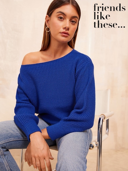 Friends Like These Blue Off The Shoulder Jumper (AN8230) | AED138