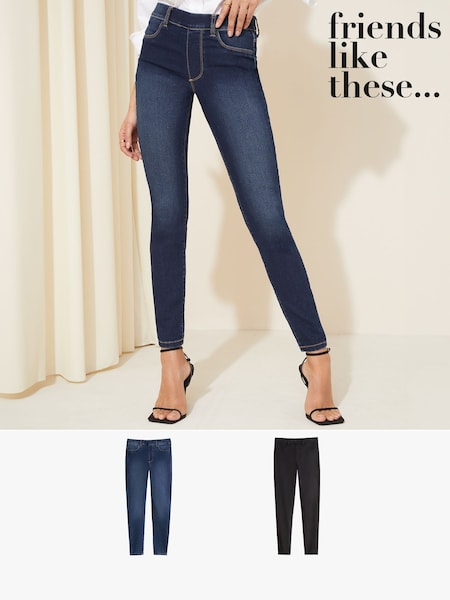 Friends Like These Elasticated Waist 100% Cotton Jeggings 2 Pack (AN8473) | 65 €