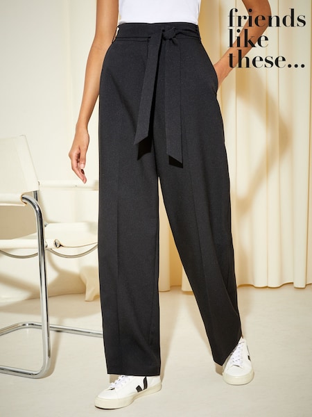 Friends Like These Wide Leg Textured Tailored Trousers (AN8551) | 219 LEI
