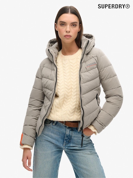 Superdry Grey Hooded Microfibre Padded Jacket (AN8639) | €64