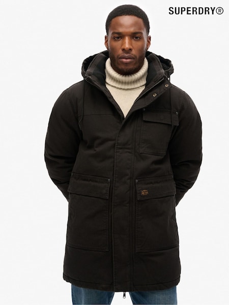 Superdry Black Workwear Hooded Parka Jacket (AN8647) | R$ 1,730