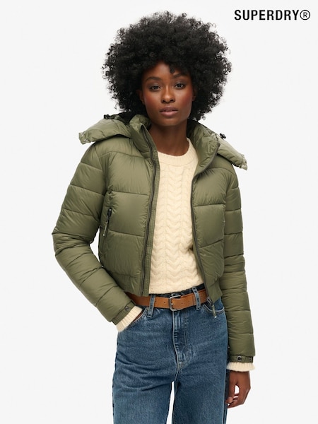Verde - Jachetă scurtă Superdry Fuji cu glugă (AN8673) | 495 LEI