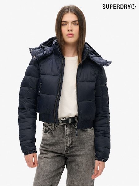 Albastru - Jachetă scurtă Superdry Fuji cu glugă (AN8678) | 495 LEI