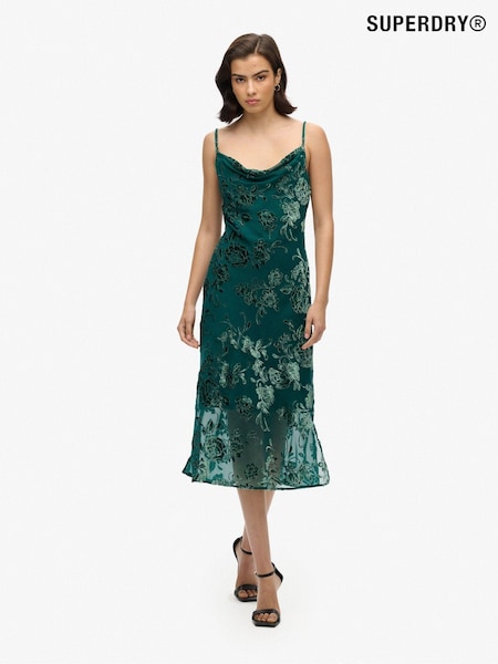 Superdry Devore Cowl Neck Midi Slip Dress (AN8692) | 417 LEI