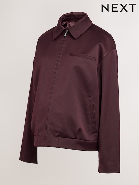 Burgundy Red Zip Through Bomber Jacket (AN8707) | €70