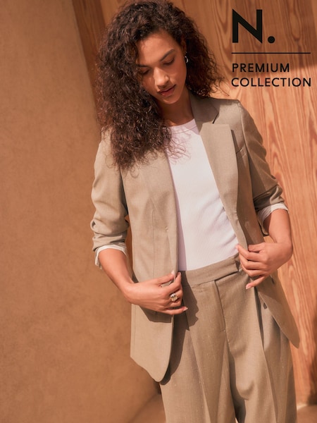 Neutro - N.Premium Striped Textured Single Breasted Blazer (AN8708) | R$ 775
