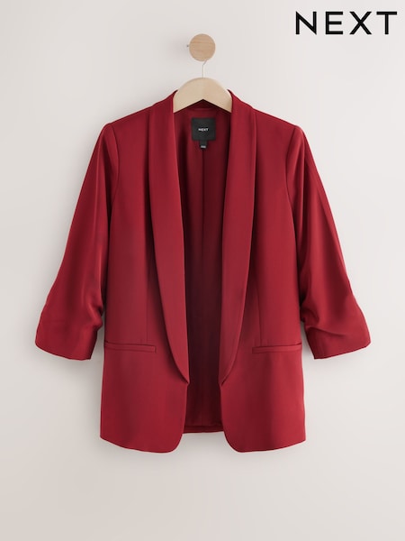 Red Relaxed Ruched Sleeve Blazer (AN8723) | € 65