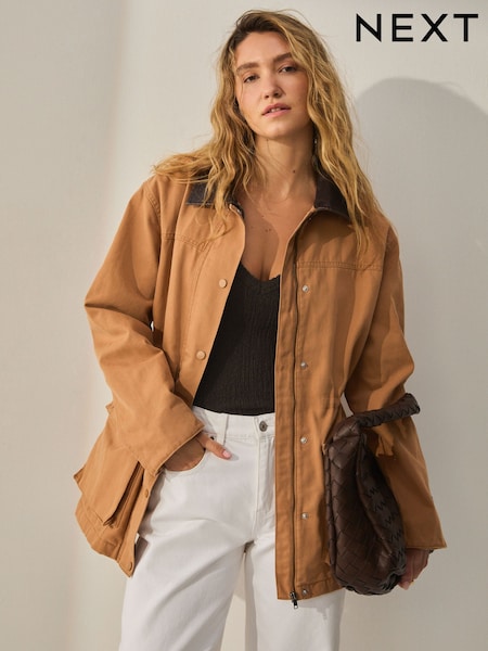 Castanho castanho - Cotton Chore Jacket (AN8751) | R$ 590