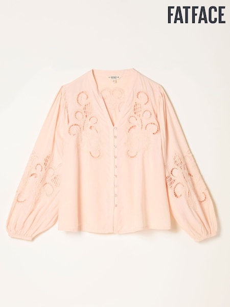 FatFace Eliza Blush Pink Embroidered Blouse (AN8868) | AED460