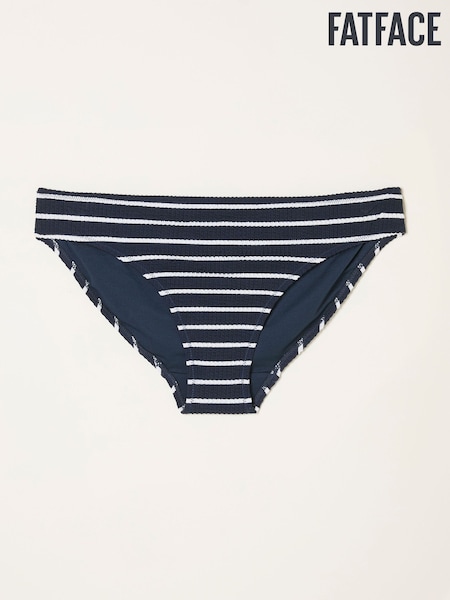 FatFace Navy Texured Breton Stripe Bikini Bottom (AN8956) | €35