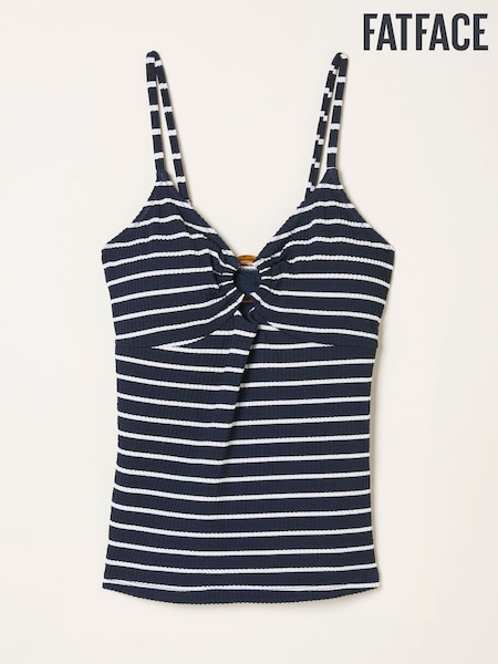 FatFace Navy Textured Breton Stripe Tankini (AN8958) | €56