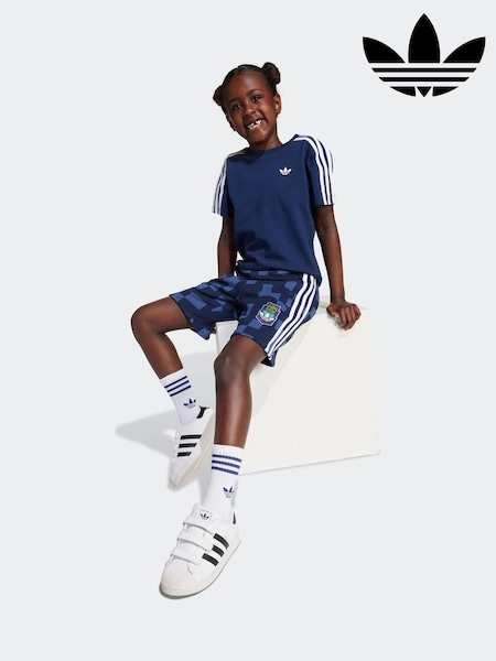 adidas Originals Navy x Minecraft Little Kids T-Shirt and Shorts Set (AN9019) | €46