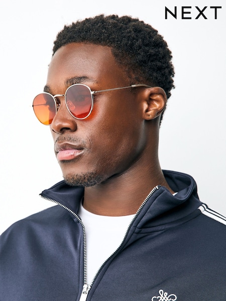 Gold Orange - Round Sunglasses (AN9038) | €14