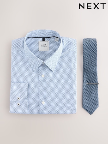 Navy Regular Fit Shirt and Tie Pack (AN9055) | €56