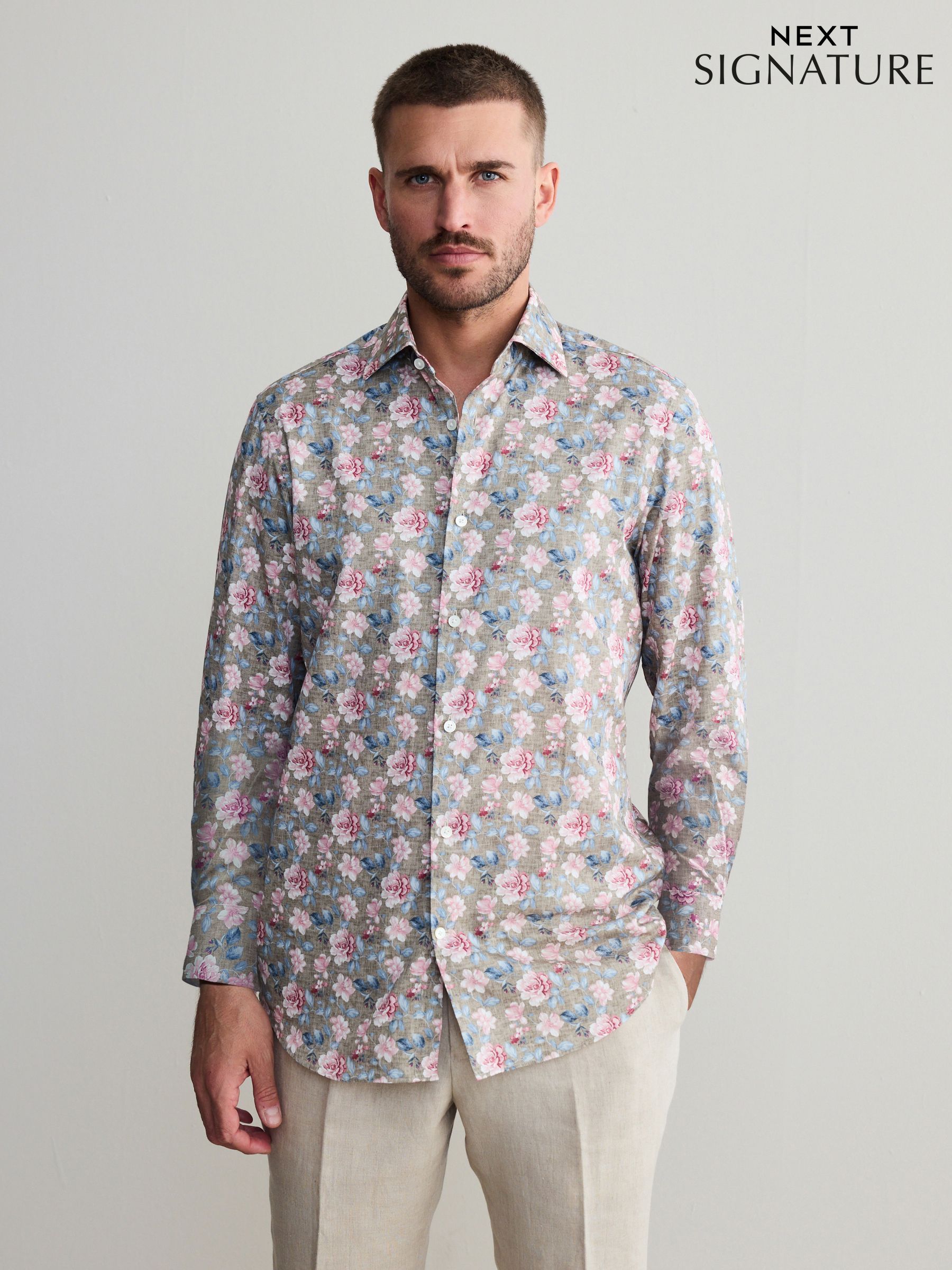 Men's Floral 100% Cotton Long Sleeve Newbaby | Next Oman