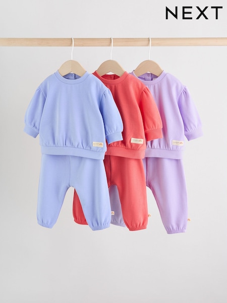 Purple/ Pink/ Blue Baby Sweatshirt & Joggers 6 Piece Set (0mths-2yrs) (AN9062) | €46 - €49