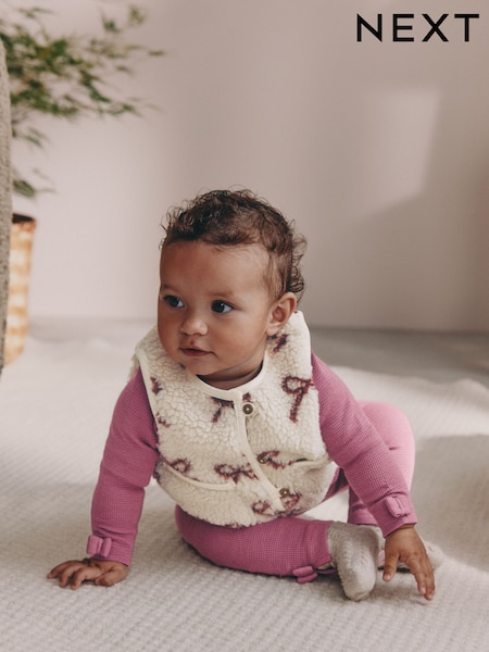 Burgundy Red Baby Long Sleeve Top and Leggings with Gilet Set 3 Piece (0mths-2yrs) (AN9086) | €36 - €39