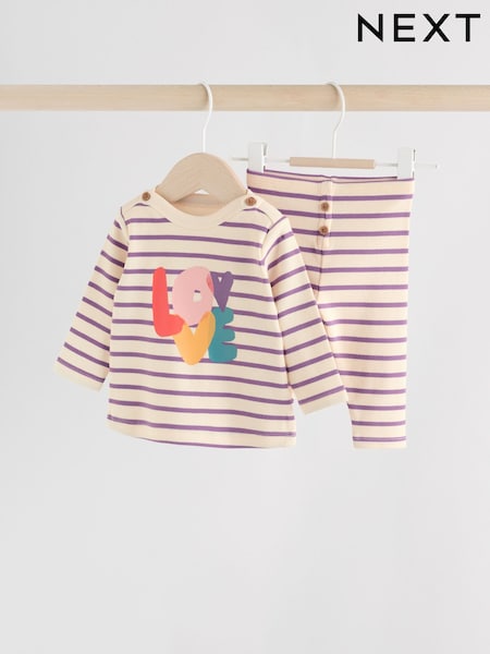Multi Baby Long Sleeve Top and Leggings Set 2 Piece (0mths-2yrs) (AN9102) | 59 QAR - 69 QAR